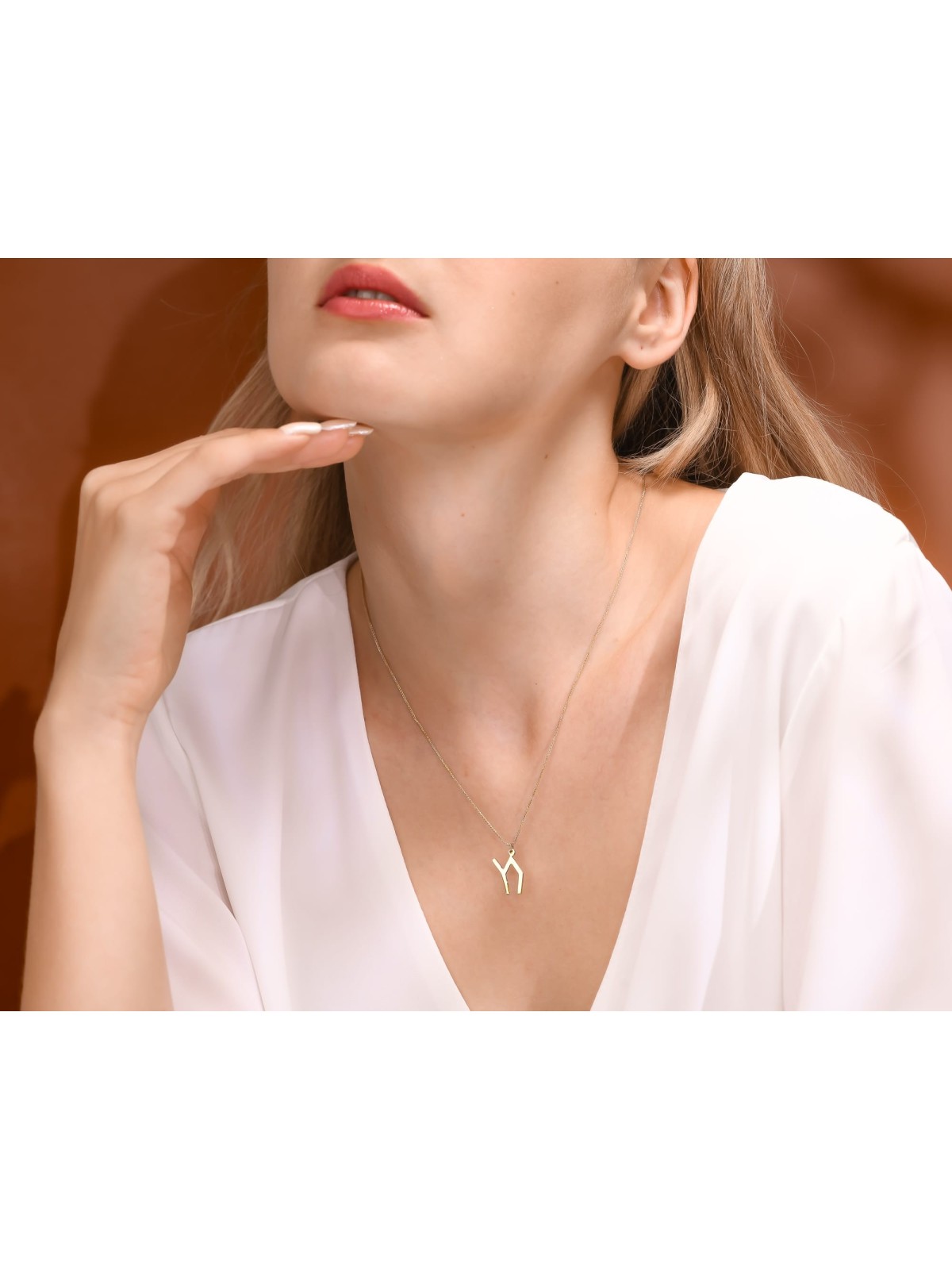 תליון צ'אי מכסף סטרלינג מודרני מינימליסטי Nec, Chai Jewelry, Is